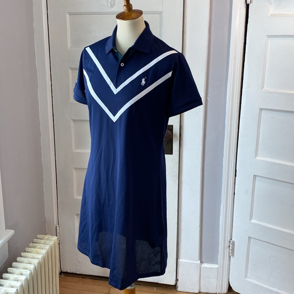 NWT Polo Ralph Lauren Wimbledon Chevron Performance Polo Dress, Size M - Picture 6 of 16